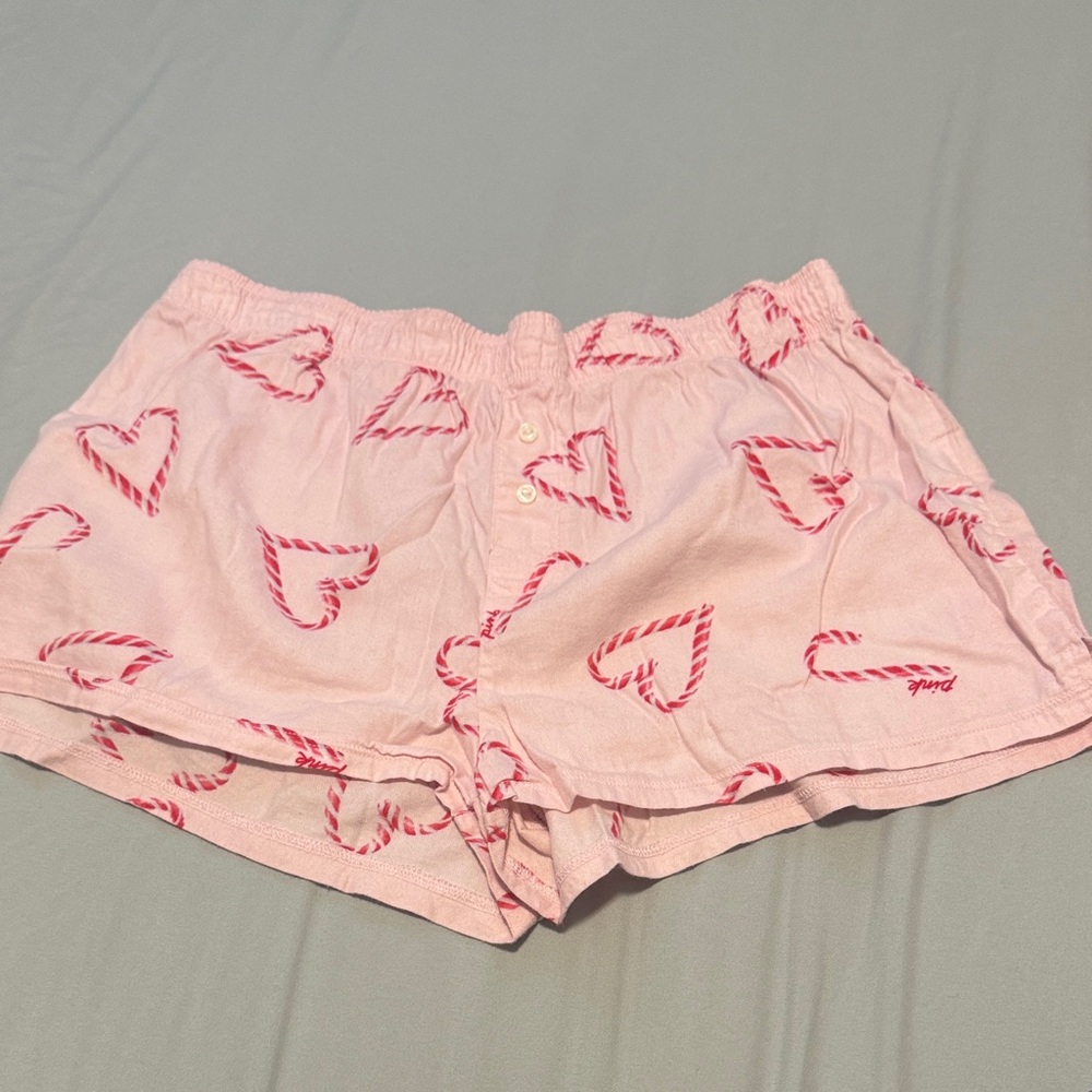 PINK Victoria's Secret Candy Cane Heart Shorts